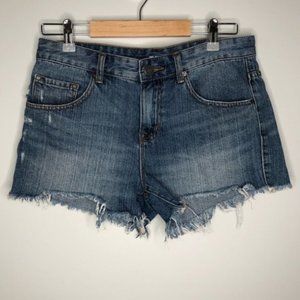 Urban Outfitters BDG Mid  Rise Freja Vintage Fit Distressed Denim Shorts Size 28